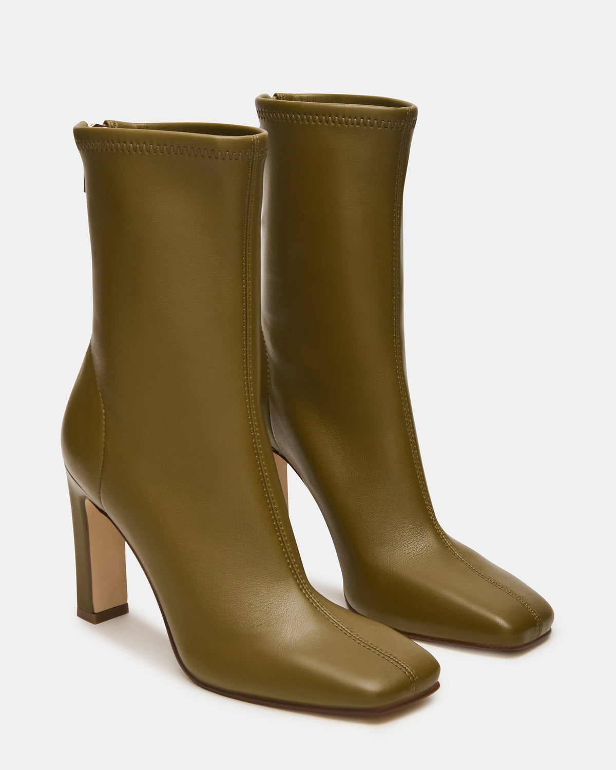 KHELAN Olive Square-Toe Heeled Women's Ankle Boot Steve Madden OLIVE
