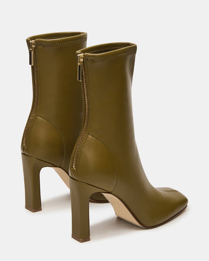KHELAN Olive Square-Toe Heeled Women's Ankle Boot Steve Madden OLIVE