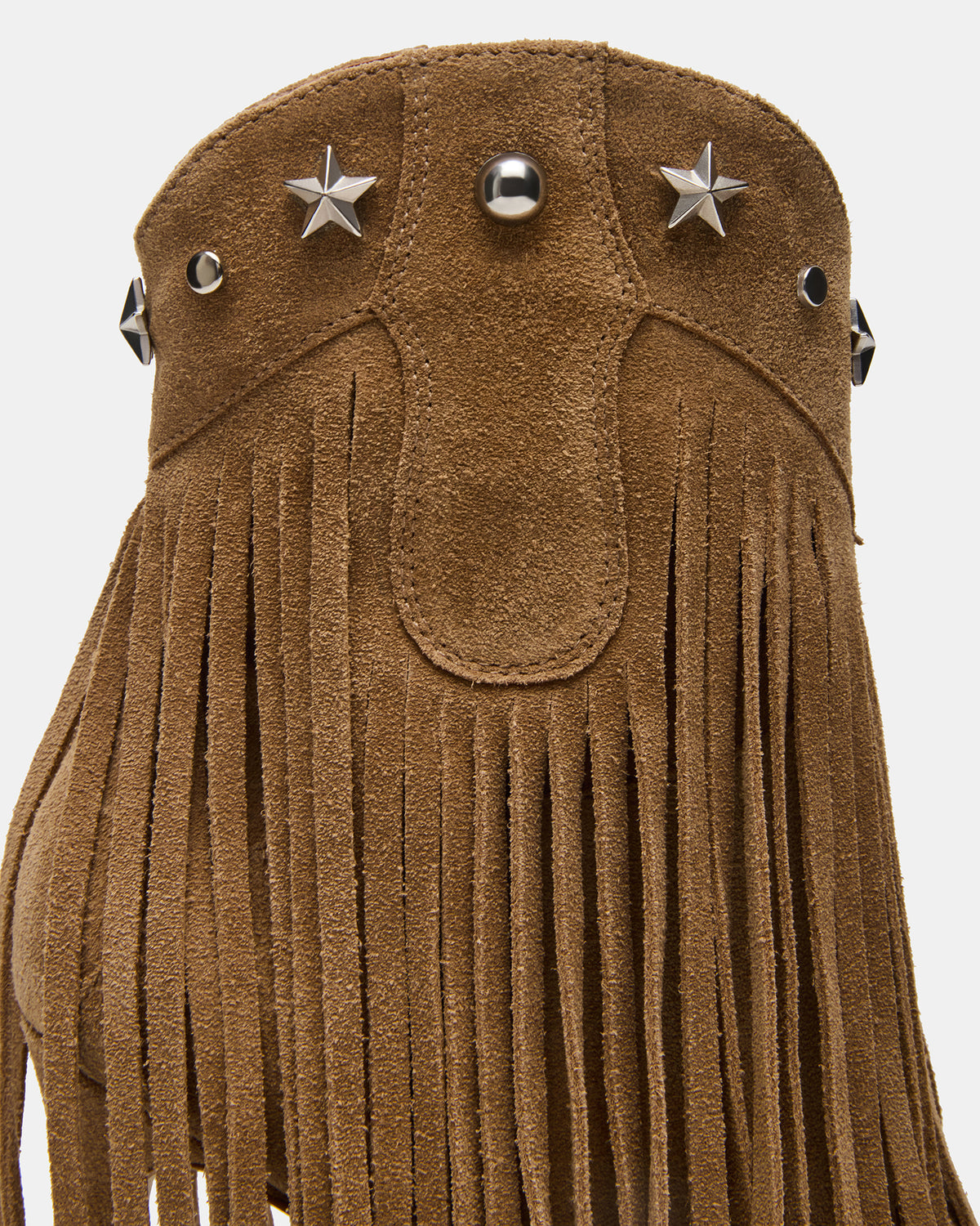 FALTER Chestnut Suede Pointed-Toe Fringe Western Women's Ankle Boot Steve Madden CHESTNUT SUEDE