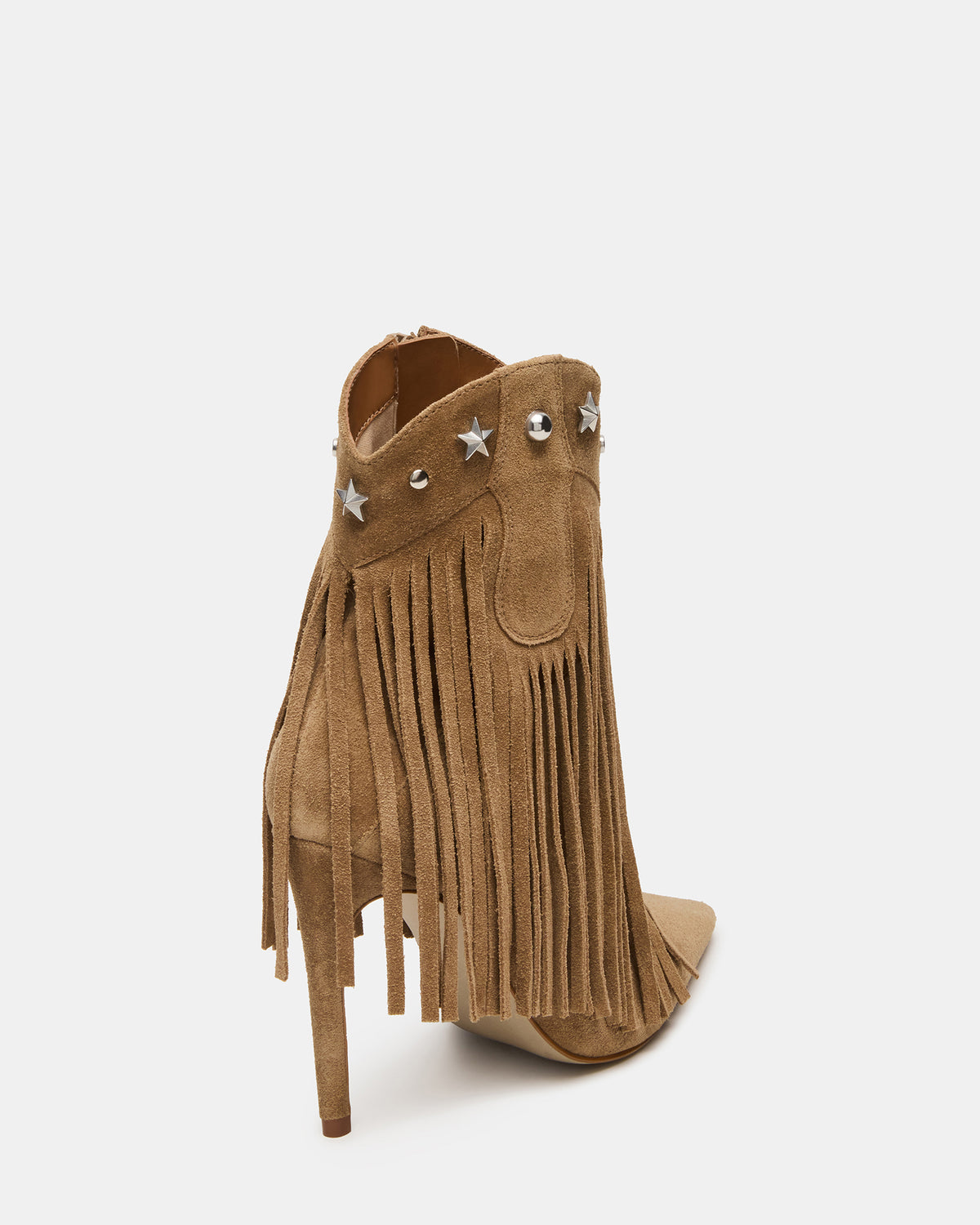 FALTER Chestnut Suede Pointed-Toe Fringe Western Women's Ankle Boot Steve Madden CHESTNUT SUEDE