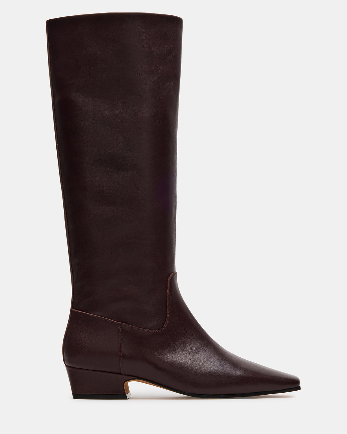 GWYNETH Brown/Red Leather Square Toe Boot | Women's Boots Steve Madden BROWN/RED LEATHER