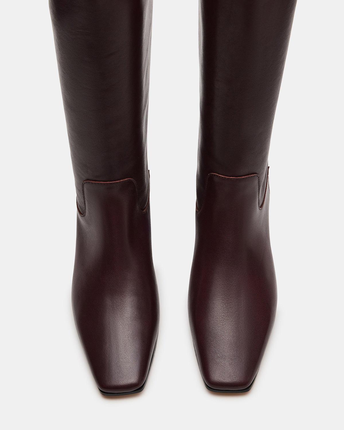 GWYNETH Brown/Red Leather Square Toe Boot | Women's Boots Steve Madden BROWN/RED LEATHER