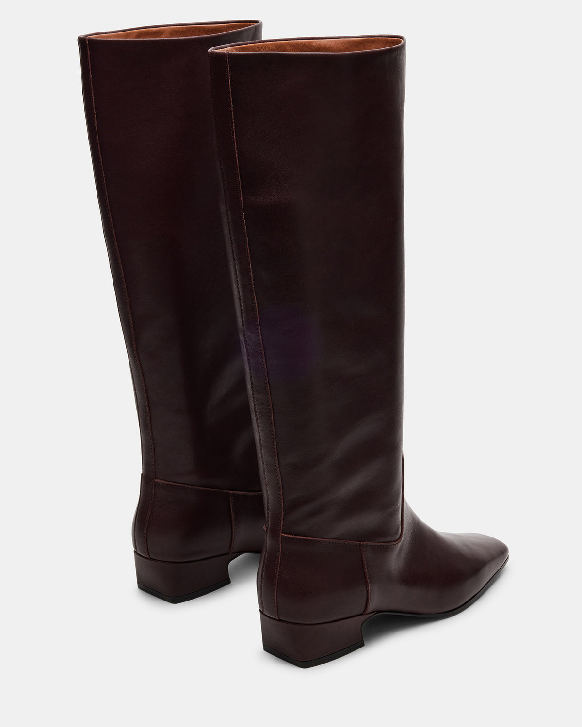 GWYNETH Brown/Red Leather Square Toe Boot | Women's Boots Steve Madden BROWN/RED LEATHER