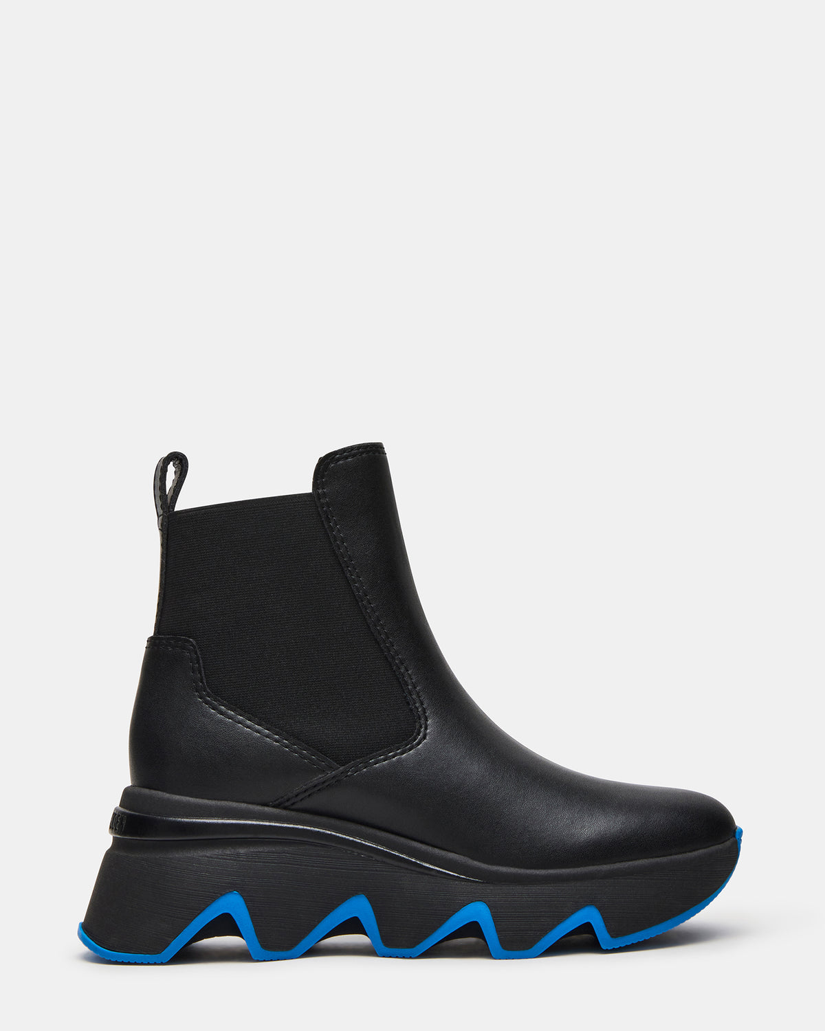 BREAKAWAY Black Leather Lug Platform Women's Ankle Boot