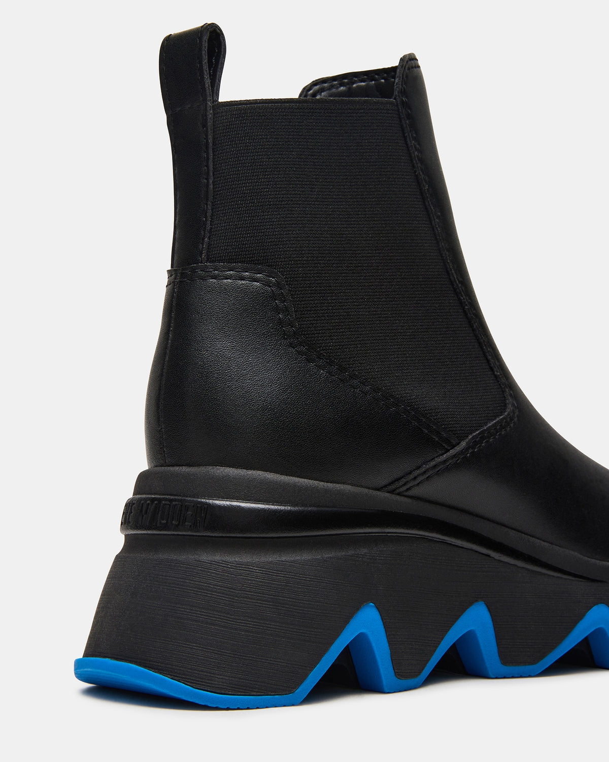 BREAKAWAY Black Leather Lug Platform Women's Ankle Boot