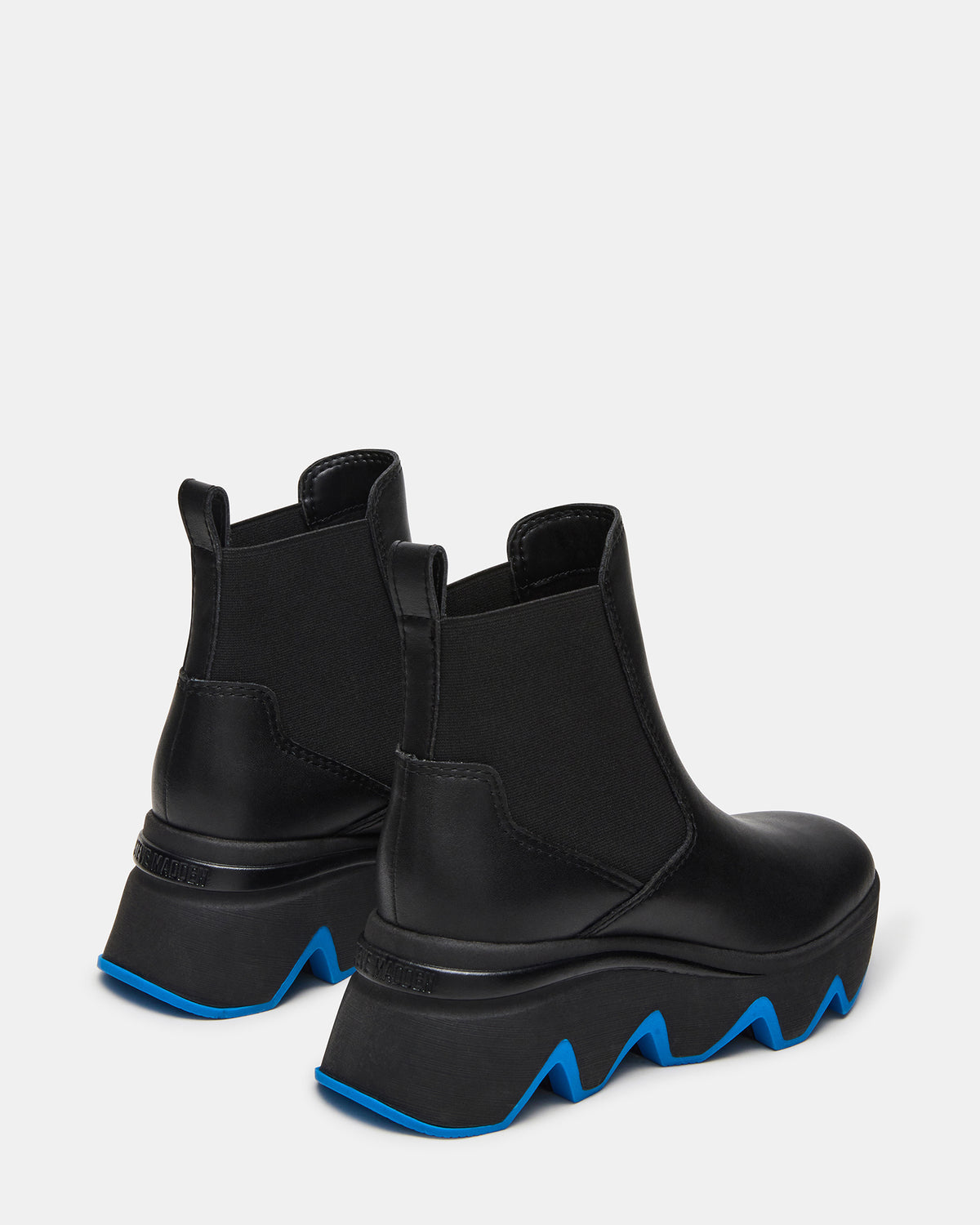 BREAKAWAY Black Leather Lug Platform Women's Ankle Boot