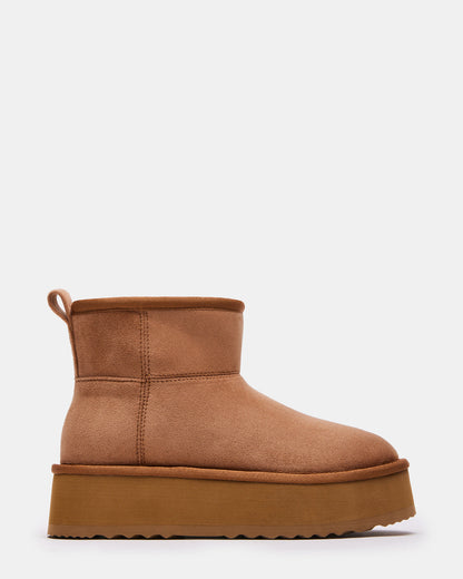 CRUE Chestnut Faux Fur Lined Bootie | Women's Booties Steve Madden CHESTNUT