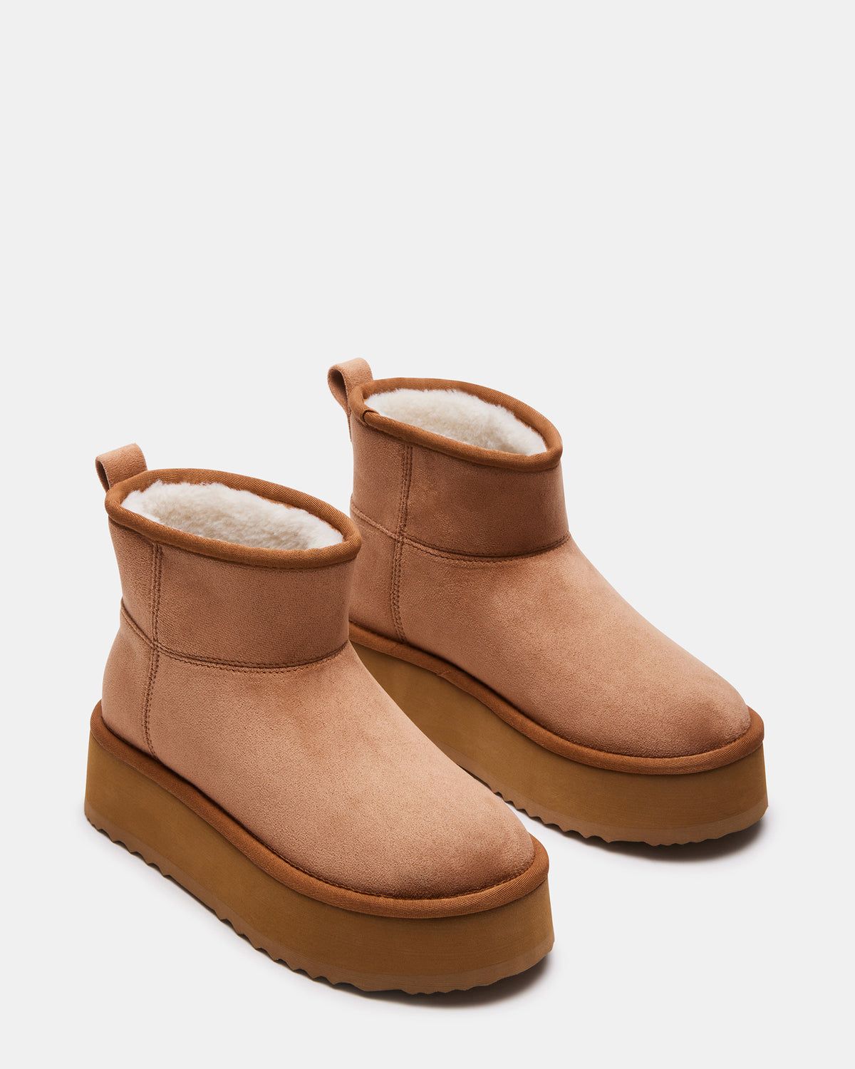 CRUE Chestnut Faux Fur Lined Bootie | Women's Booties Steve Madden CHESTNUT