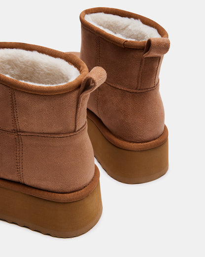 CRUE Chestnut Faux Fur Lined Bootie | Women's Booties Steve Madden CHESTNUT
