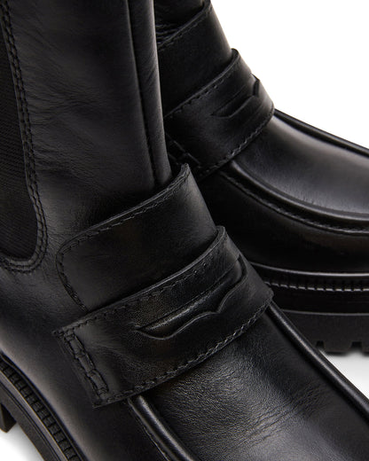 CONWAY Black Leather Platform Lug Chelsea Women's Ankle Boot Steve Madden BLACK LEATHER