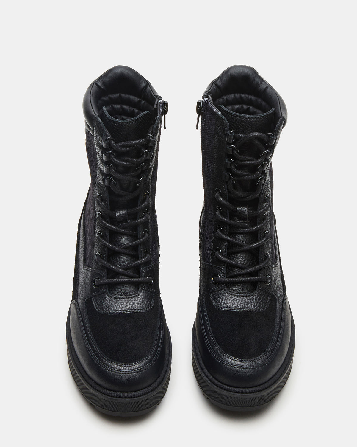 HIKER Black Multi Platform Lug Lace-Up Women's Anke Boot Steve Madden BLACK MULTI