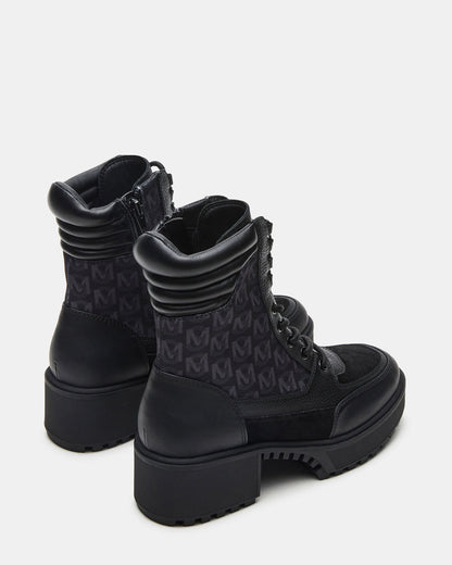 HIKER Black Multi Platform Lug Lace-Up Women's Anke Boot Steve Madden BLACK MULTI