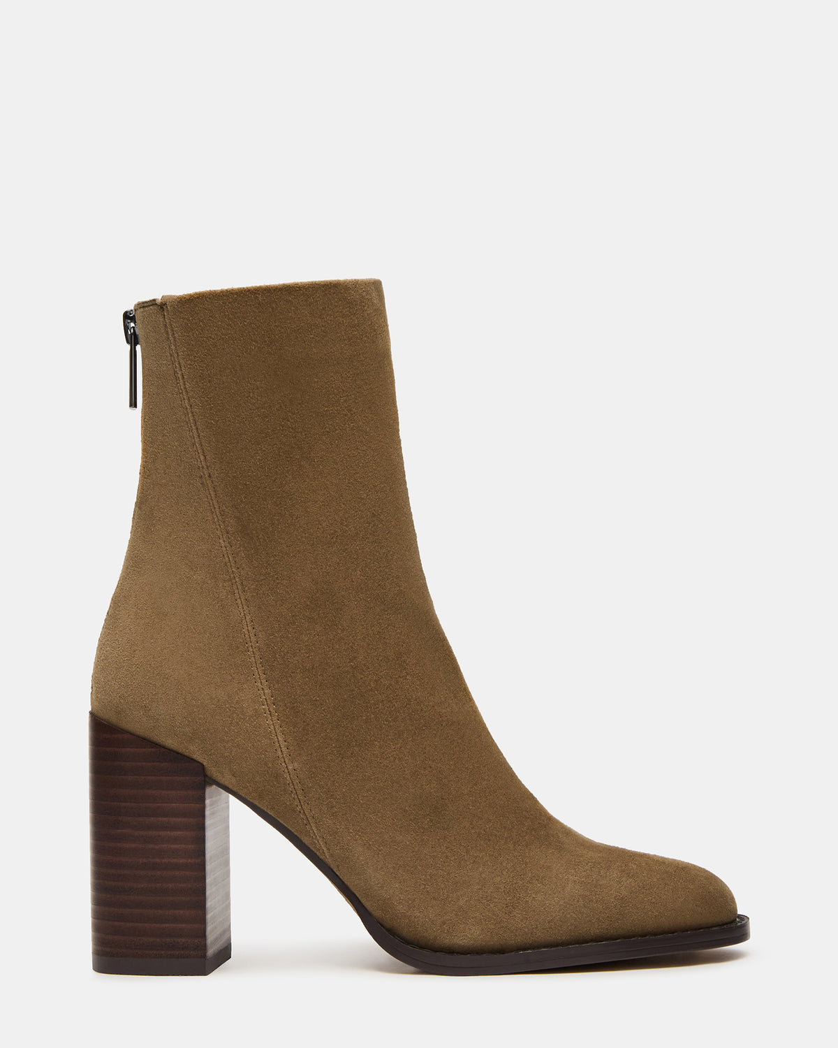 OBSESSION Taupe Suede Rounded Toe Block Heel Women's Ankle Boot Steve Madden TAUPE SUEDE