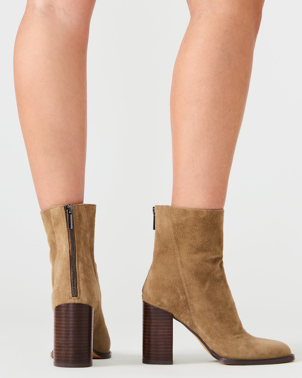 OBSESSION Taupe Suede Rounded Toe Block Heel Women's Ankle Boot Steve Madden TAUPE SUEDE
