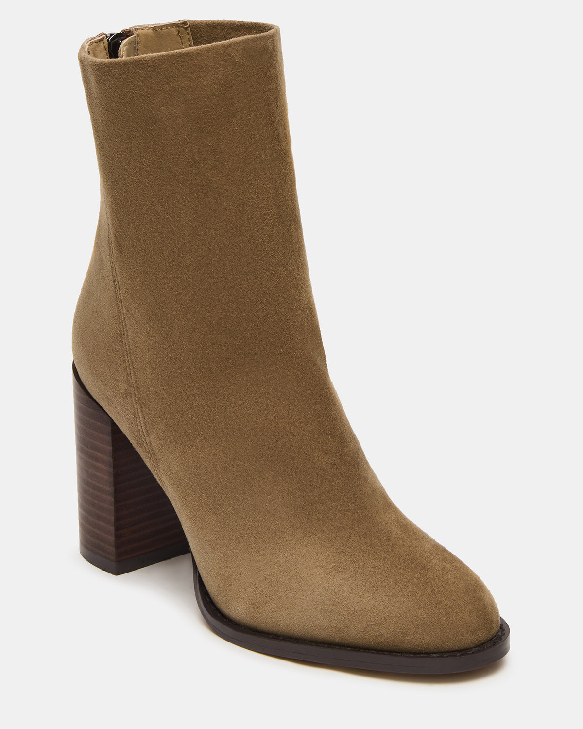 OBSESSION Taupe Suede Rounded Toe Block Heel Women's Ankle Boot Steve Madden TAUPE SUEDE