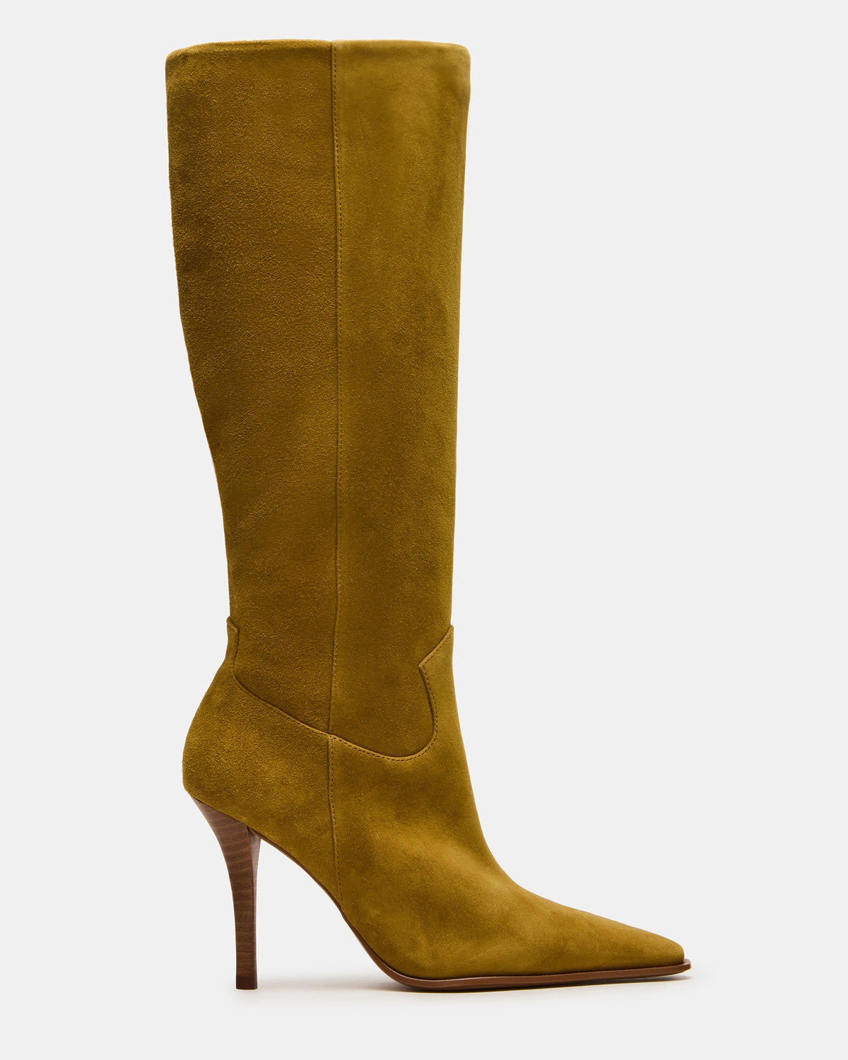 WESCOT Olive Suede Square-Toe Knee-High Heeled Women's Boot Steve Madden OLIVE SUEDE