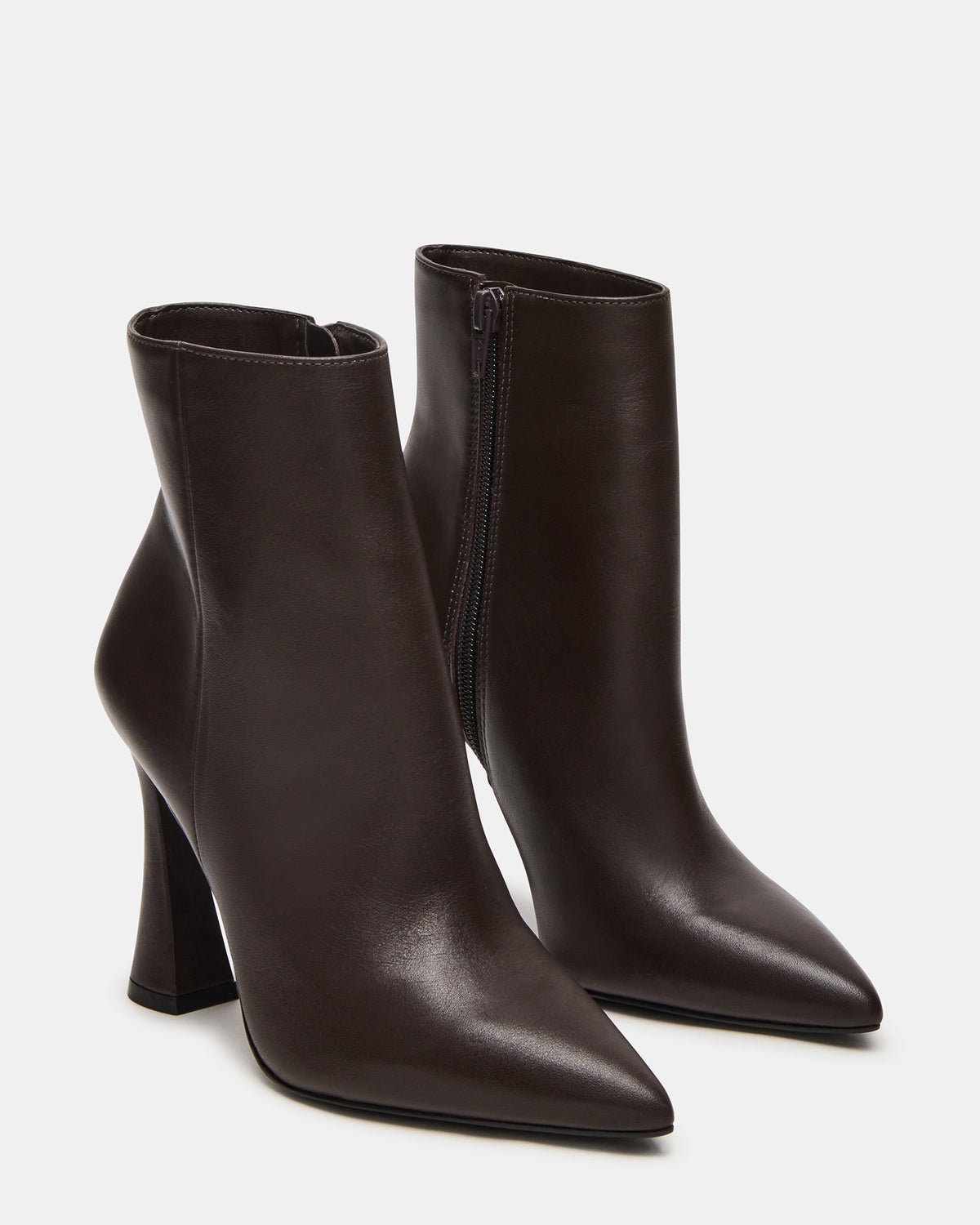 BOLERO Brown Leather Pointed-Toe Heeled Women's Ankle Boot Steve Madden BROWN LEATHER