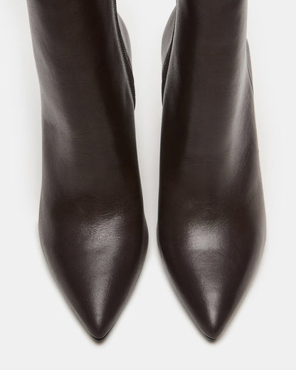 BOLERO Brown Leather Pointed-Toe Heeled Women's Ankle Boot Steve Madden BROWN LEATHER
