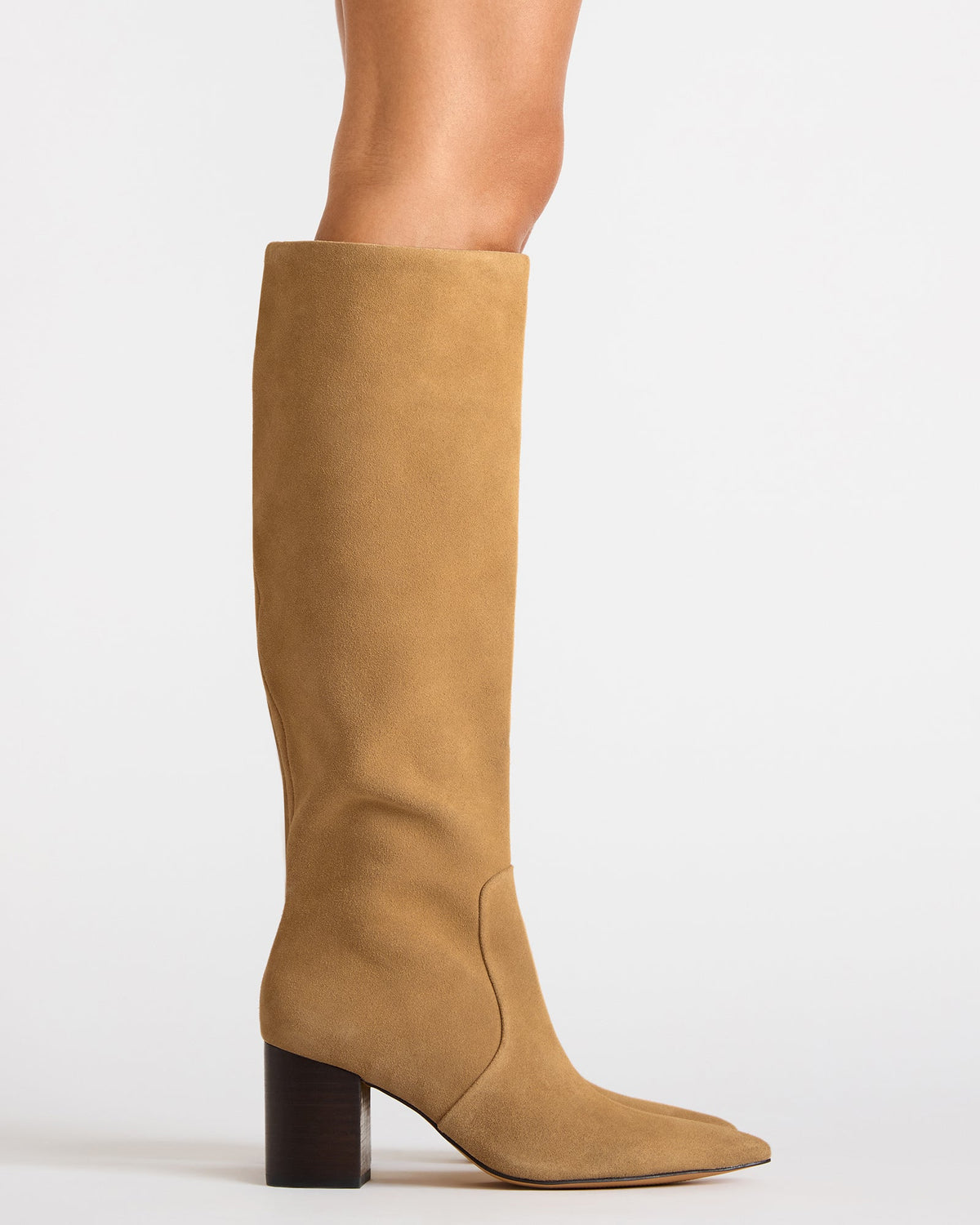 SKYLINE Taupe Suede Knee-High Pointed Toe Women's Boot Steve Madden TAUPE SUEDE