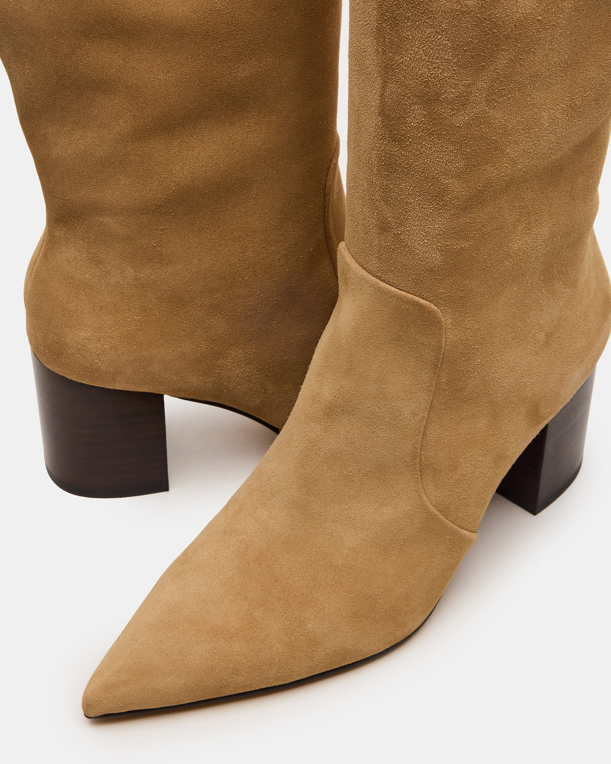 SKYLINE Taupe Suede Knee-High Pointed Toe Women's Boot Steve Madden TAUPE SUEDE