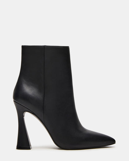 BOLERO Black Leather Pointed-Toe Heeled Women's Ankle Boot Steve Madden BLACK LEATHER