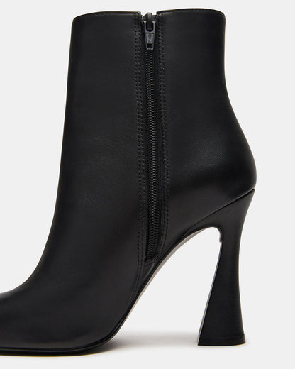 BOLERO Black Leather Pointed-Toe Heeled Women's Ankle Boot Steve Madden BLACK LEATHER