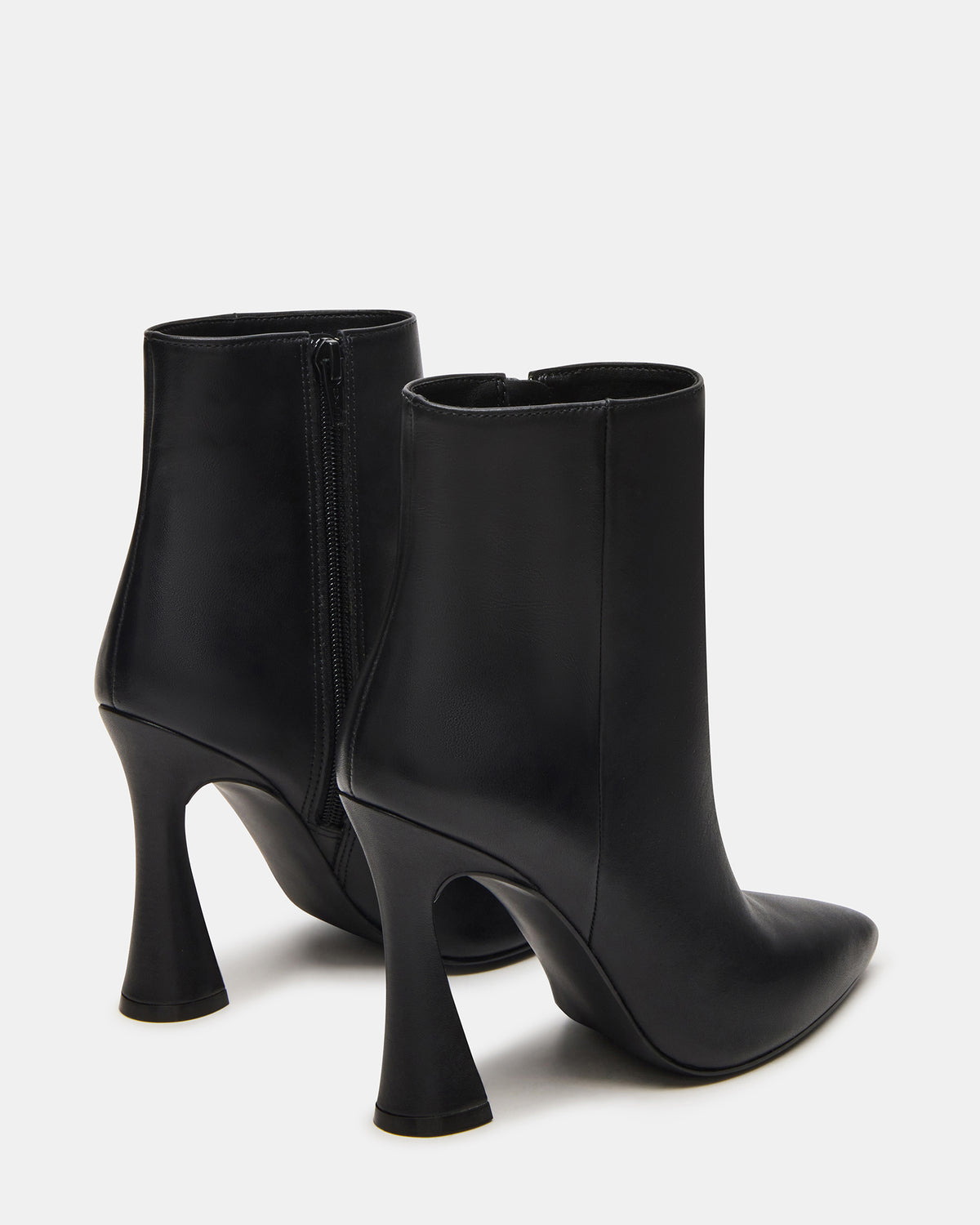 BOLERO Black Leather Pointed-Toe Heeled Women's Ankle Boot Steve Madden BLACK LEATHER