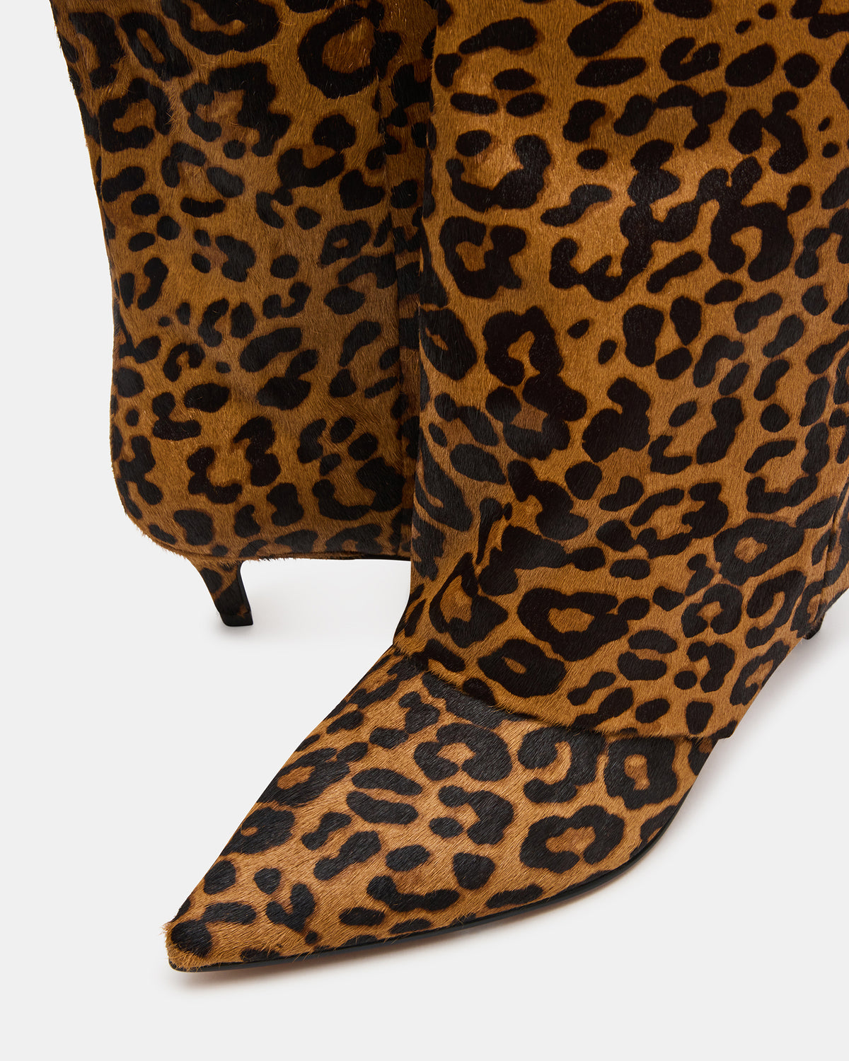 LUCA Leopard Pointed-Toe Cuffed Kitten Heel Women's Boot Steve Madden LEOPARD