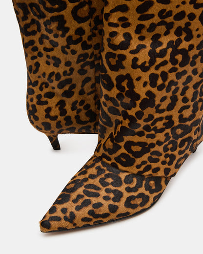 LUCA Leopard Pointed-Toe Cuffed Kitten Heel Women's Boot Steve Madden LEOPARD