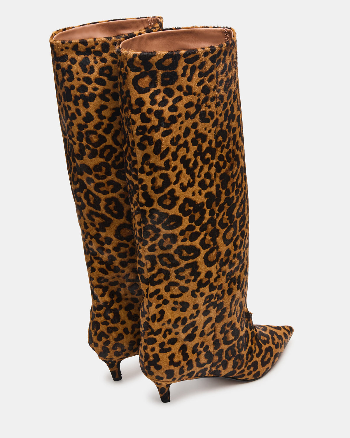 LUCA Leopard Pointed-Toe Cuffed Kitten Heel Women's Boot Steve Madden LEOPARD