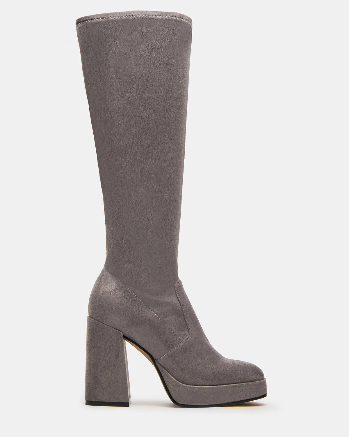 TWAIN Grey Knee-High Block Heel Women's Boot Steve Madden GREY