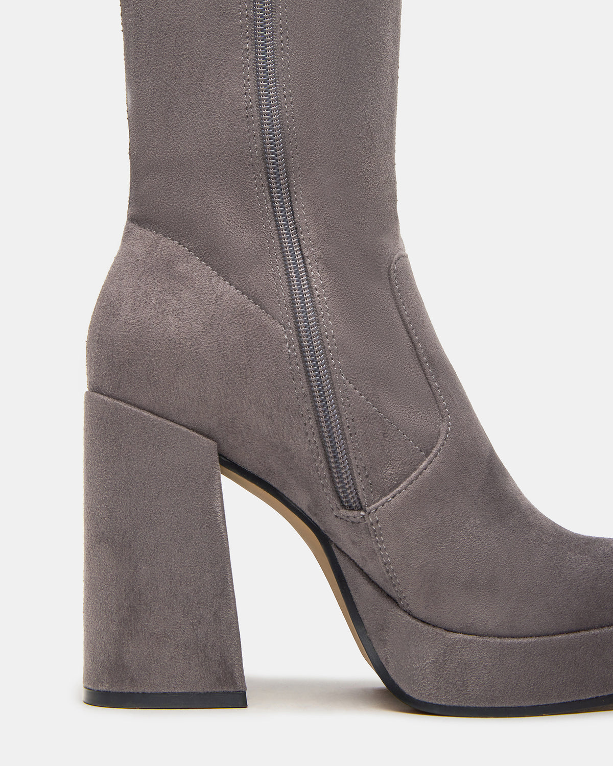 TWAIN Grey Knee-High Block Heel Women's Boot Steve Madden GREY