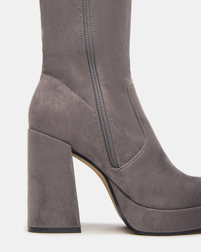 TWAIN Grey Knee-High Block Heel Women's Boot Steve Madden GREY