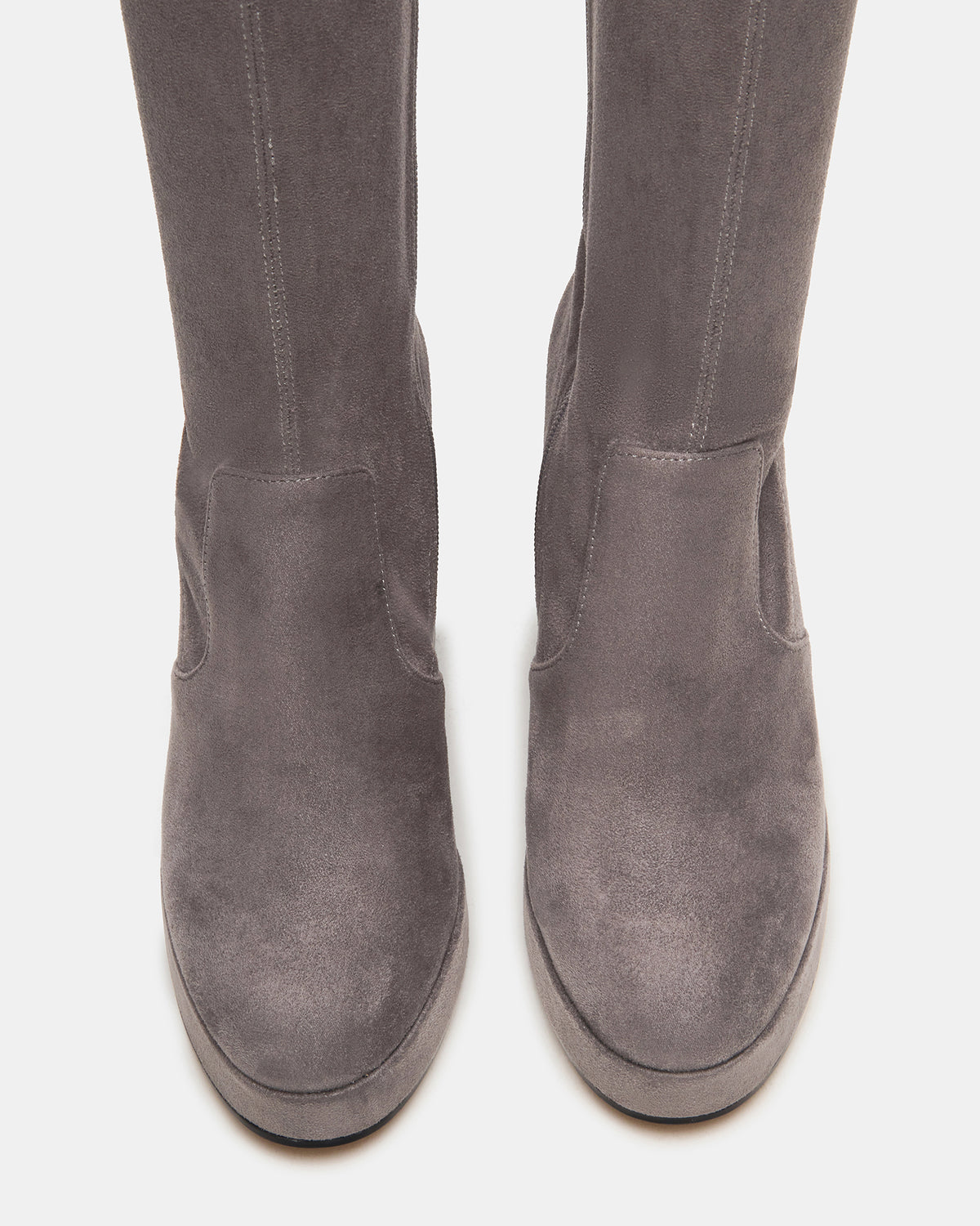 TWAIN Grey Knee-High Block Heel Women's Boot Steve Madden GREY
