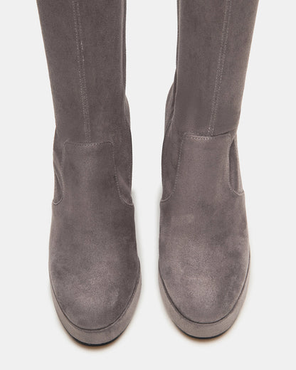 TWAIN Grey Knee-High Block Heel Women's Boot Steve Madden GREY