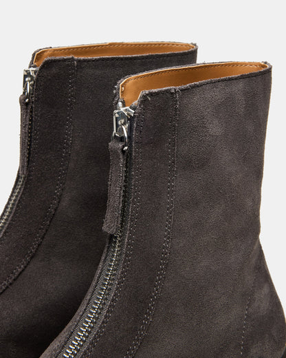 JONES Grey Suede Zipper Lug Women's Ankle Boot Steve Madden GREY SUEDE