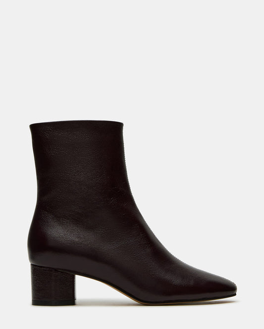 STROME Wine Patent Block Heel Women's Ankle Boot Steve Madden WINE PATENT