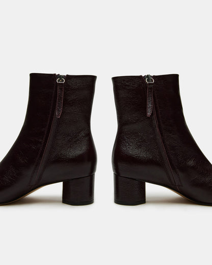 STROME Wine Patent Block Heel Women's Ankle Boot Steve Madden WINE PATENT