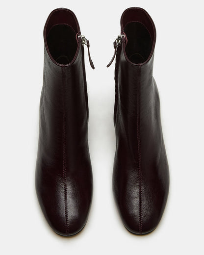 STROME Wine Patent Block Heel Women's Ankle Boot Steve Madden WINE PATENT
