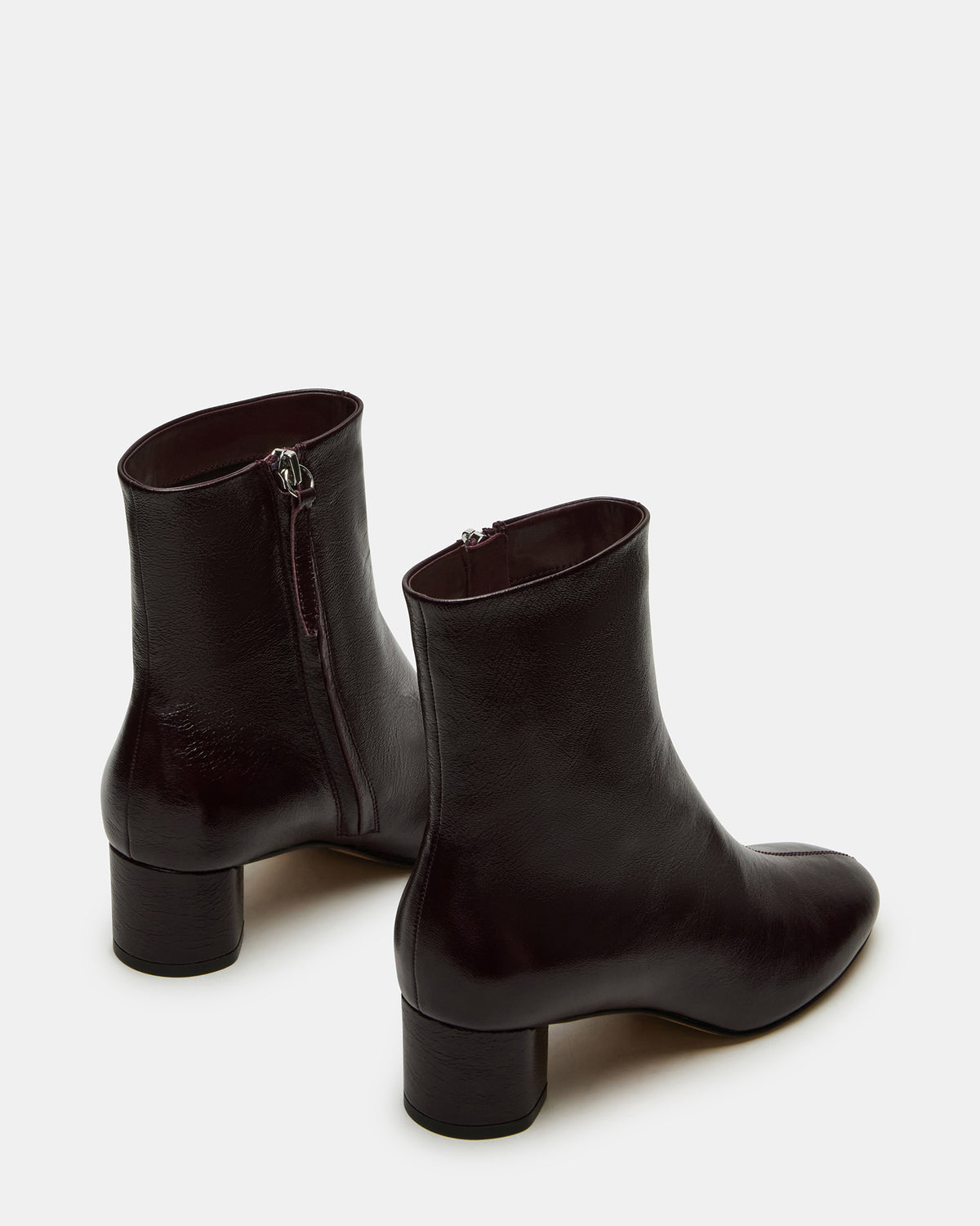 STROME Wine Patent Block Heel Women's Ankle Boot Steve Madden WINE PATENT