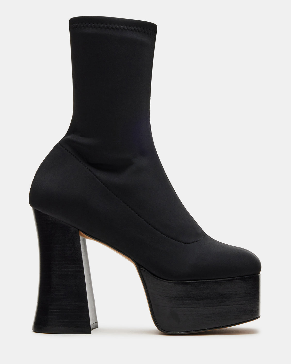 SOHO Black Super Platform Ankle Boot | Women's Booties Steve Madden BLACK
