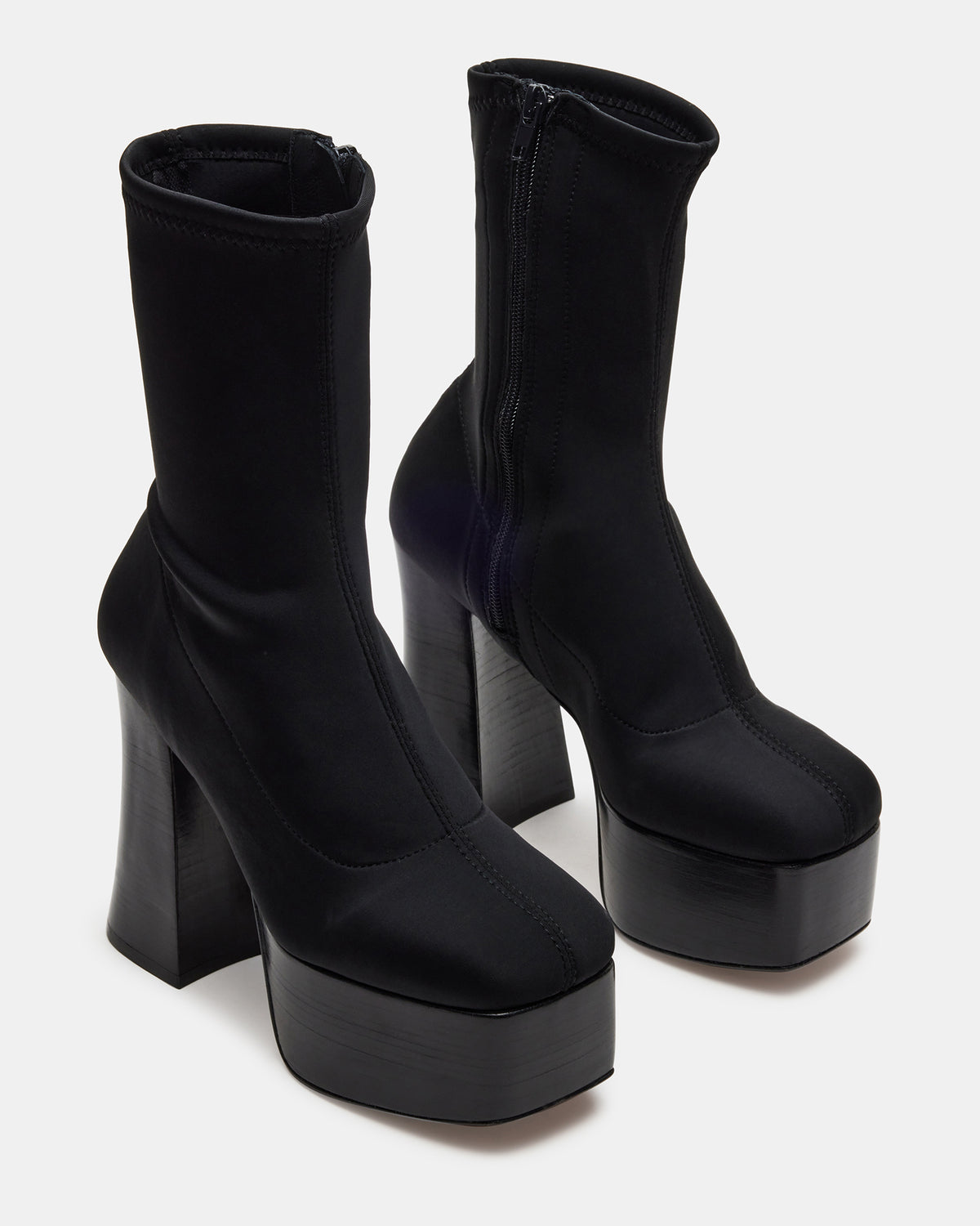 SOHO Black Super Platform Ankle Boot | Women's Booties Steve Madden BLACK