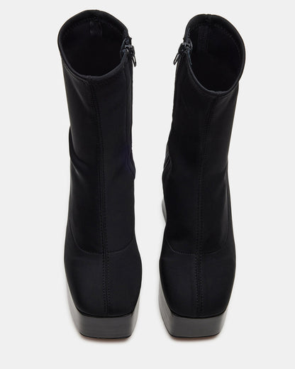 SOHO Black Super Platform Ankle Boot | Women's Booties Steve Madden BLACK