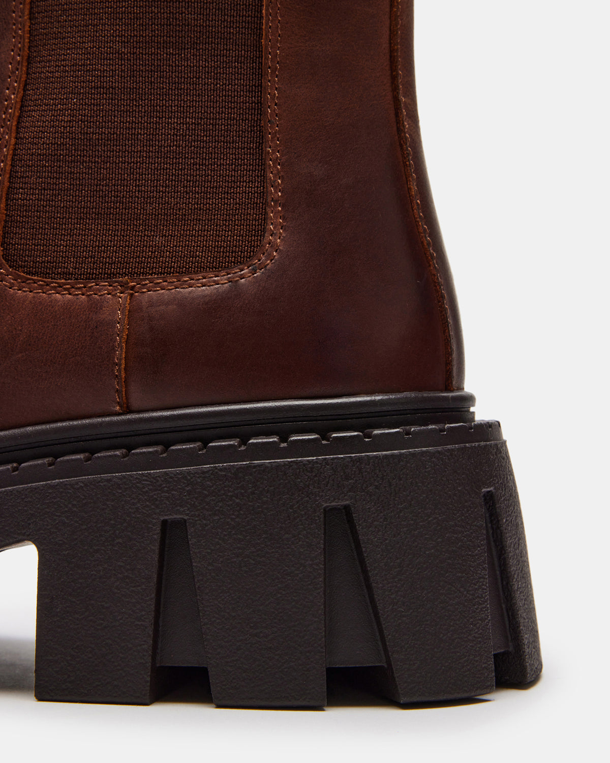 CHARGES Brown Distressed Platform Bootie | Women's Booties Steve Madden BRN DISTRE