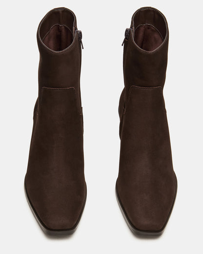 DANEY Brown Suede Square-Toe Women's Ankle Boot Steve Madden BROWN SUEDE