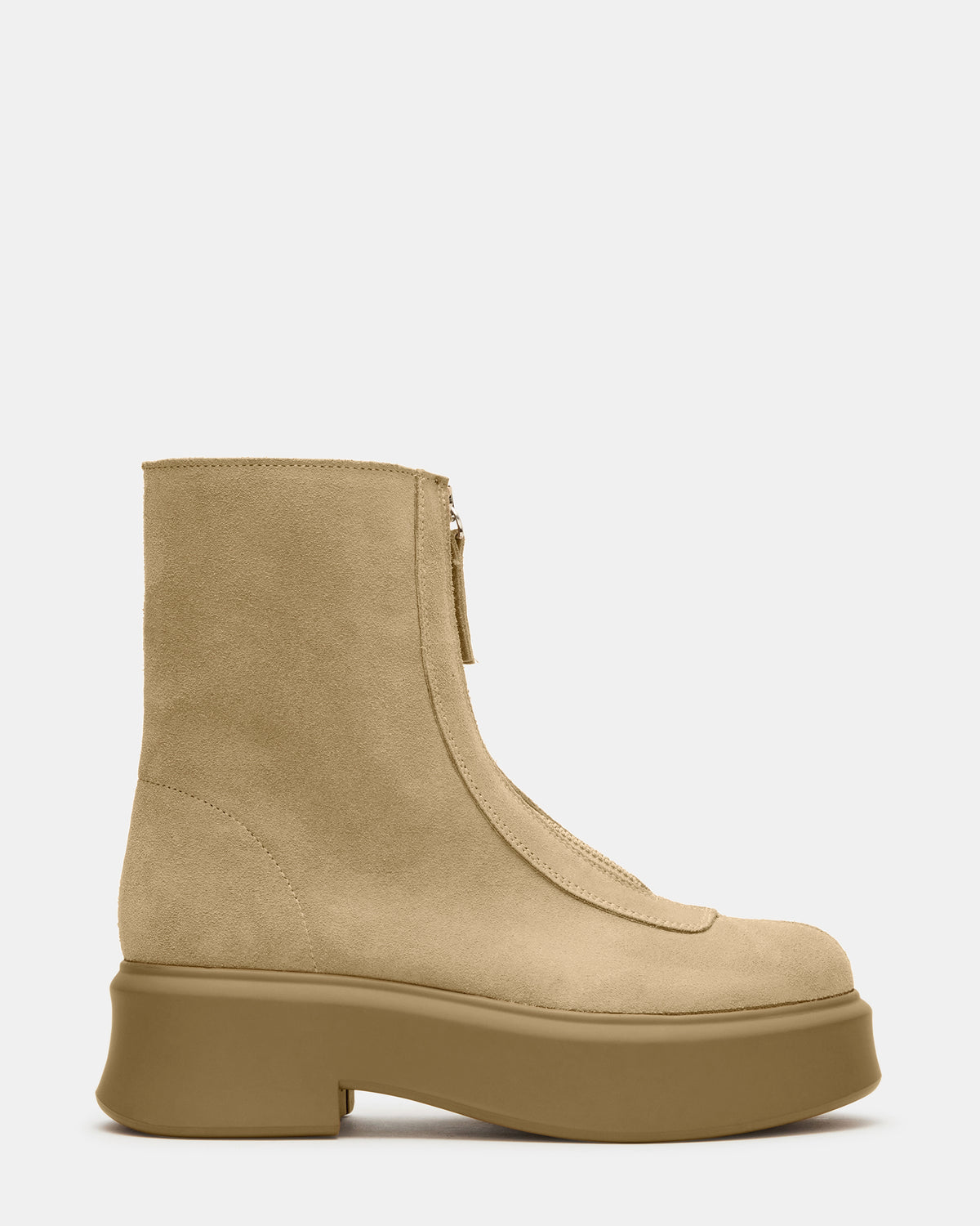 JONES Tan Suede Zipper Lug Women's Ankle Boot Steve Madden TAN SUEDE