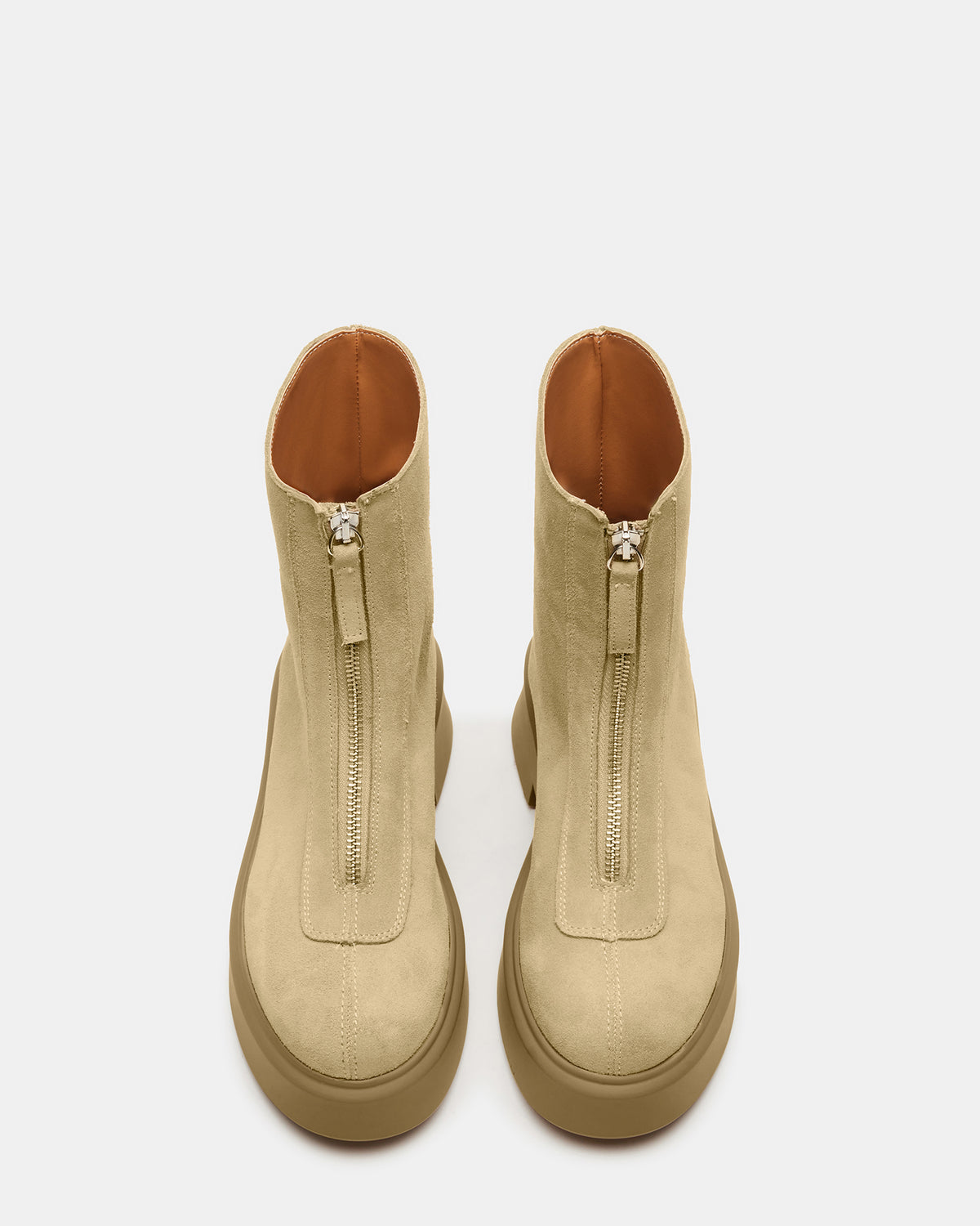 JONES Tan Suede Zipper Lug Women's Ankle Boot Steve Madden TAN SUEDE