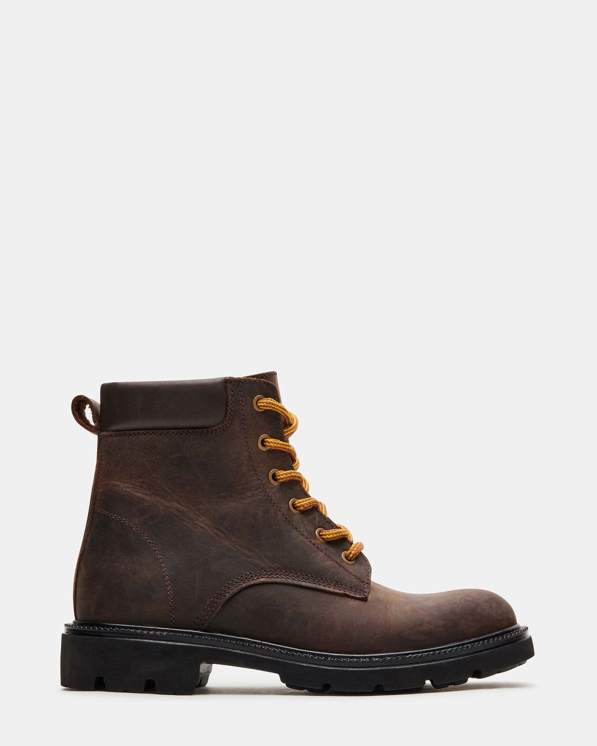 WYLDER Brown Leather Ankle Boot | Women's Booties Steve Madden BROWN LEATHER