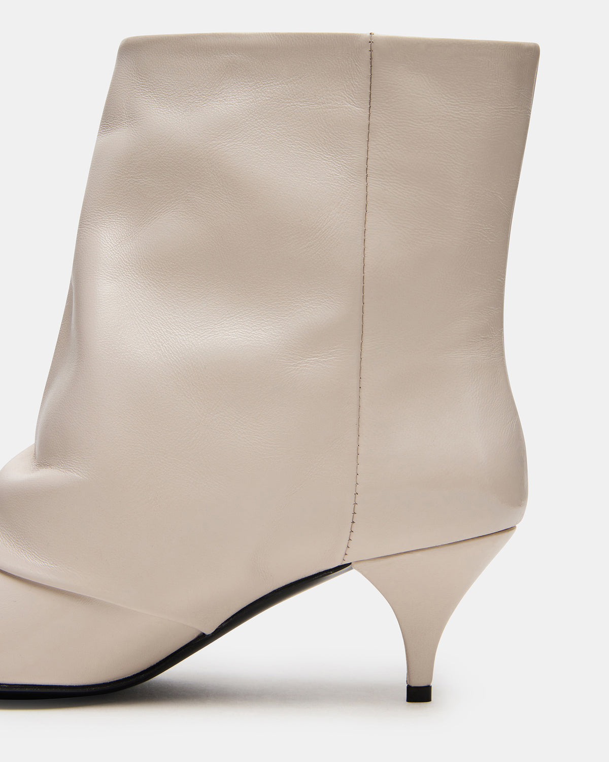 SHINER White Leather Pointed-Toe Kitten Heel Women's Ankle Boot Steve Madden WHITE LEATHER