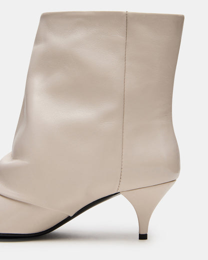 SHINER White Leather Pointed-Toe Kitten Heel Women's Ankle Boot Steve Madden WHITE LEATHER